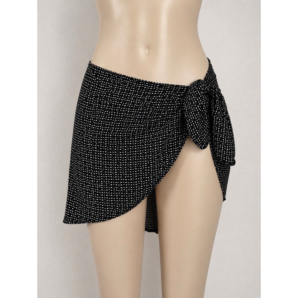 J Valdi Swimsuit Cover Up Sarong One Size Black & White Beach Wrap NEW
